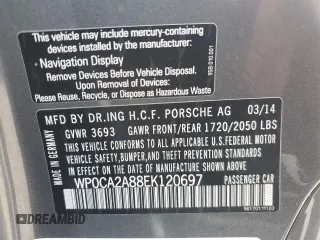 2014 Porsche Boxster z VIN WP0CA2A88EK120697, wystawiony jako Copart lot #62939584 z przebiegiem 87 416 mil mil oraz Szkoda całkowita • Salvage title. Historia ofert i sprzedaży dostępna na DreamBid. Obrazek 14.