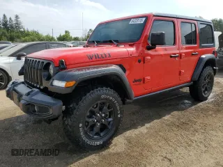2022 Jeep Wrangler Unlimited Willys with VIN 1C4HJXDN7NW217581, listed as a Copart auction lot 64223115 with 51,132 mi miles and Clean title. Bid and sale history available at DreamBid. Image 1.