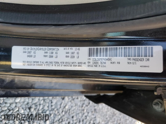 2007 Chrysler Sebring Limited z VIN 1C3LC66M87N544541, wystawiony jako Copart lot #46697685 z przebiegiem 47 138 mil mil oraz Szkoda całkowita • Salvage title. Historia ofert i sprzedaży dostępna na DreamBid. Obrazek 12.