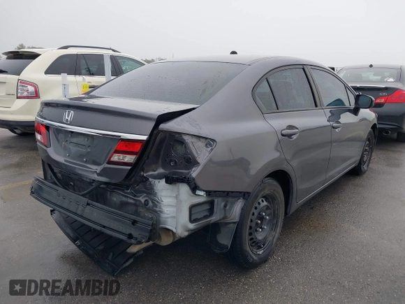 2015 Honda Civic LX with VIN 19XFB2F55FE097408, listed as a IAAI auction lot 41962401 with 124,257 mi miles. Bid and sale history available at carsss.com. Image 4.