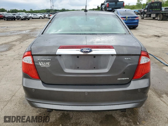 2012 Ford Fusion SEL with VIN 3FAHP0JG1CR156634, listed as a Copart auction lot 58238005 with 96,333 mi miles and Salvage title. Bid and sale history available at DreamBid. Image 6.