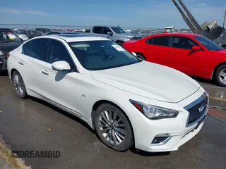 2020 Infiniti Q50 Luxe with VIN JN1EV7AP5LM206023, listed as a IAAI auction lot 42029860 with 90,498 mi miles and . Bid and sale history available at DreamBid. Image 1.