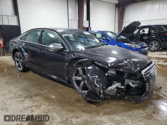 2014 Audi S8 with VIN WAUD2AFD3EN004210, listed as a Copart auction lot 50205735 with 31,952 mi miles and Salvage Title. Bid and sale history available at carsss.com. Image 4.