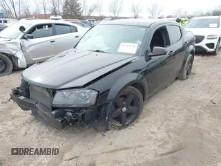 2014 Dodge Avenger SE with VIN 1C3CDZAB1EN189214, listed as a IAAI auction lot 41455776 with 1 mi miles. Bid and sale history available at carsss.com. Image 2.