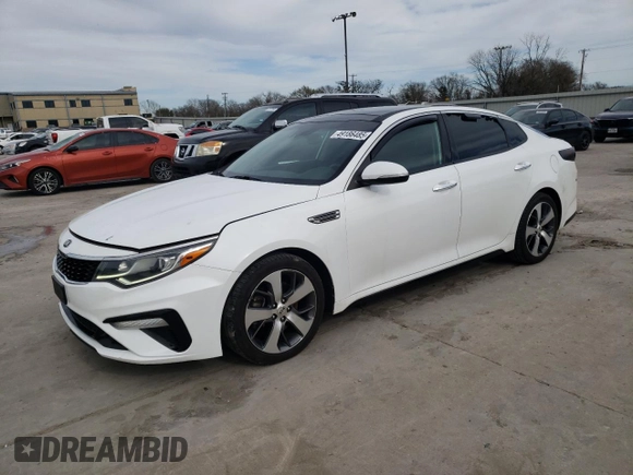 2019 Kia Optima LX z VIN 5XXGT4L37KG280102, wystawiony jako Copart lot #49186485 z przebiegiem 127 458 mil mil oraz Czysty tytuł • Clean title. Historia ofert i sprzedaży dostępna na DreamBid. Obrazek 1.