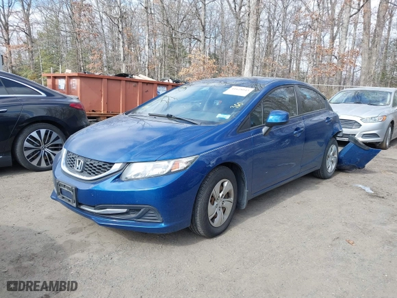 2013 Honda Civic Sdn LX with VIN 2HGFB2F51DH599626, listed as a IAAI auction lot 41628043 with 72,517 mi miles. Bid and sale history available at carsss.com. Image 18.