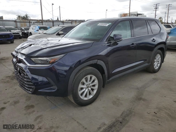 2024 Toyota Grand Highlander XLE with VIN 5TDAAAA52RS002327, listed as a Copart auction lot 53484595 with 56,265 mi miles and Salvage Title. Bid and sale history available at carsss.com. Image 1.