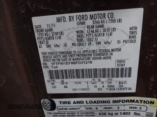 2011 Ford F-150 XL with VIN 1FTFW1EF9BFD31218, listed as a IAAI auction lot 41446070 with 174,881 mi miles. Bid and sale history available at carsss.com. Image 9.