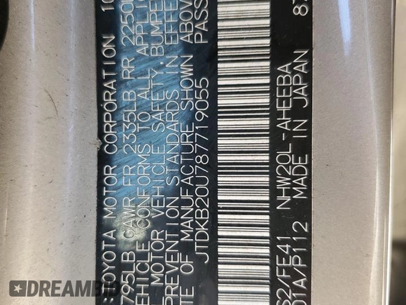 2008 Toyota Prius z VIN JTDKB20U787719055, wystawiony jako Copart lot #57648485 z przebiegiem 226 869 mil mil oraz Szkoda całkowita • Salvage title. Historia ofert i sprzedaży dostępna na DreamBid. Obrazek 12.
