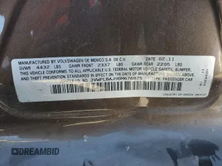 2011 Volkswagen Jetta z VIN 3VWPL8AJ9BM676875, wystawiony jako Copart lot #47140855 z przebiegiem 96 249 mil mil oraz Szkoda całkowita • Salvage title. Historia ofert i sprzedaży dostępna na DreamBid. Obrazek 12.