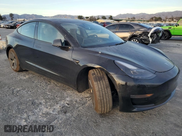2022 Tesla Model 3 with VIN 5YJ3E1EA6NF350098, listed as a Copart auction lot 41807325 with Not Provided miles and Salvage Title. Bid and sale history available at DreamBid. Image 4.