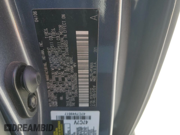 2006 Toyota Sienna LE with VIN 5TDBA23C76S066560, listed as a Copart auction lot 47078095 with 189,764 mi miles and Salvage Title. Bid and sale history available at carsss.com. Image 14.