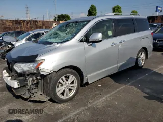 2013 Nissan Quest SV with VIN JN8AE2KP7D9060102, listed as a Copart auction lot 54950355 with 75,369 mi miles and Salvage title. Bid and sale history available at DreamBid. Image 1.
