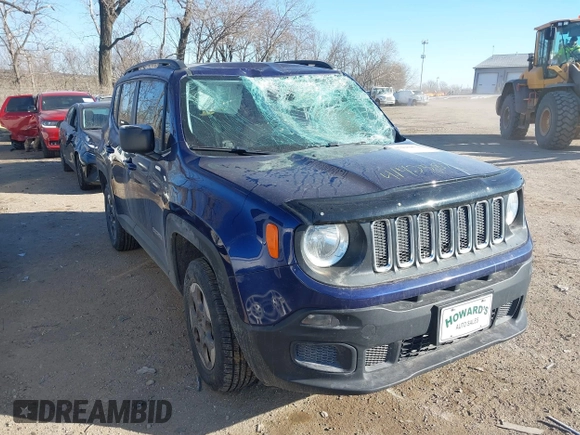 2017 Jeep Renegade Sport with VIN ZACCJBABXHPF16815, listed as a IAAI auction lot 41425872 with 132,991 mi miles and . Bid and sale history available at DreamBid. Image 1.