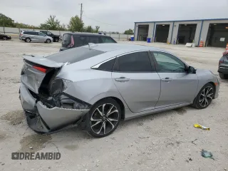 2017 Honda Civic Sedan Si with VIN 2HGFC1E51HH705216, listed as a Copart auction lot 77645594 with 77,086 mi miles and Salvage Title. Bid and sale history available at carsss.com. Image 3.