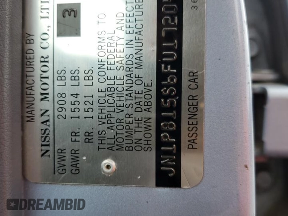 1985 Nissan Sentra z VIN JN1PB15S6FU172045, wystawiony jako Copart lot #54384475 z przebiegiem 134 117 mil mil oraz Szkoda całkowita • Salvage title. Historia ofert i sprzedaży dostępna na DreamBid. Obrazek 12.
