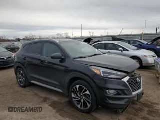 2019 Hyundai Tucson Limited with VIN KM8J3CAL9KU045869, listed as a Copart auction lot 46096745 with 51,691 mi miles and Salvage title. Bid and sale history available at DreamBid. Image 4.