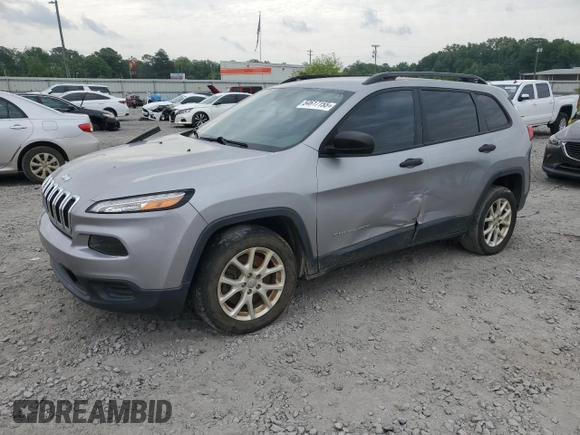 2017 Jeep Cherokee Sport with VIN 1C4PJLAB0HW586110, listed as a Copart auction lot 54617155 with 106,597 mi miles and Clean Title. Bid and sale history available at carsss.com. Image 1.