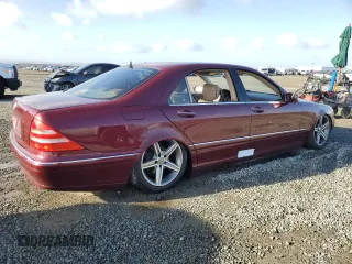2000 Mercedes-Benz S-Class with VIN WDBNG75JXYA069214, listed as a Copart auction lot 49356555 with 0 mi miles and Salvage Title. Bid and sale history available at carsss.com. Image 3.