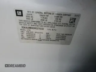 2017 GMC Terrain SLE with VIN 2GKALMEK8H6279332, listed as a Copart auction lot 85909124 with 48,423 mi miles and Salvage Title. Bid and sale history available at carsss.com. Image 14.