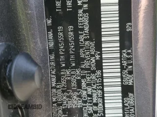 2015 Toyota Highlander Limited с VIN 5TDDKRFH9FS115196, выставлен на аукционе Copart как лот 61148135 с пробегом 115 623 миль миль и Списание • Salvage title. История ставок и продаж доступна на DreamBid. Изображение 14.