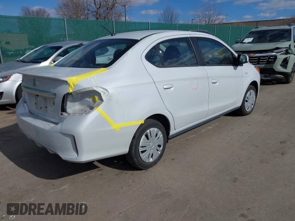 2021 Mitsubishi Mirage G4 ES with VIN ML32FUFJXMHF03367, listed as a IAAI auction lot 41689389 with 19,898 mi miles. Bid and sale history available at carsss.com. Image 4.