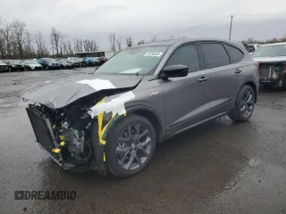 2022 Acura MDX w/A-Spec Package with VIN 5J8YE1H01NL031697, listed as a Copart auction lot 48765555 with 25,735 mi miles and Salvage Title. Bid and sale history available at carsss.com. Image 1.