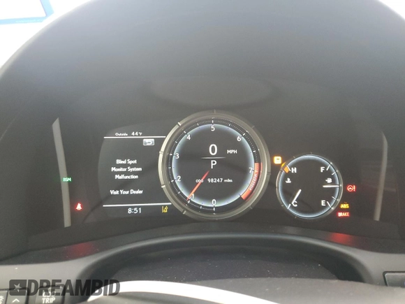 2016 Lexus GS 350 with VIN JTHBZ1BL0GA001227, listed as a Copart auction lot 44695455 with 98,247 mi miles and Salvage Title. Bid and sale history available at carsss.com. Image 9.