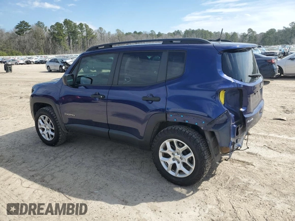 2018 Jeep Renegade Sport with VIN ZACCJBAB8JPJ44121, listed as a Copart auction lot 46393245 with 85,293 mi miles and Salvage title. Bid and sale history available at DreamBid. Image 2.