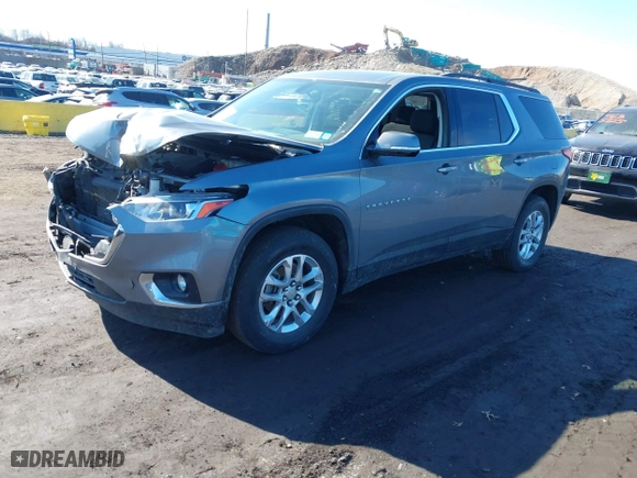 2020 Chevrolet Traverse LT Cloth with VIN 1GNEVGKW7LJ225765, listed as a IAAI auction lot 41608714 with 45,410 mi miles. Bid and sale history available at carsss.com. Image 2.
