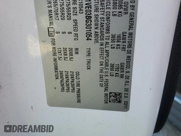 2011 GMC Sierra 1500 SLE z VIN 3GTP1VE03BG301054, wystawiony jako Copart lot #83071224 z przebiegiem Nie podano mil oraz Szkoda całkowita • Salvage title. Historia ofert i sprzedaży dostępna na DreamBid. Obrazek 12.