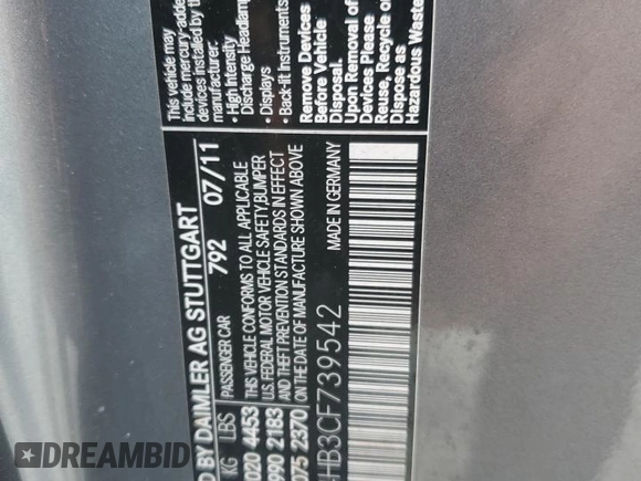 2012 Mercedes-Benz C 250 с VIN WDDGJ4HB3CF739542, выставлен на аукционе Copart как лот 62375505 с пробегом 139 214 миль миль и Списание • Salvage title. История ставок и продаж доступна на DreamBid. Изображение 12.