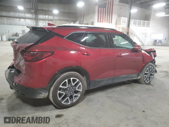 2024 Chevrolet Blazer RS with VIN 3GNKBKRS7RS149456, listed as a Copart auction lot 55678635 with 6,878 mi miles and Salvage title. Bid and sale history available at DreamBid. Image 3.