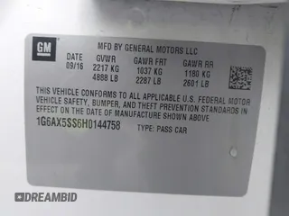 2017 Cadillac CTS Luxury AWD with VIN 1G6AX5SS6H0144758, listed as a IAAI auction lot 41745057 with 83,052 mi miles and . Bid and sale history available at DreamBid. Image 9.