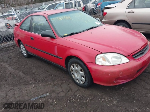 1999 Honda Civic DX with VIN 1HGEJ622XXL038821, listed as a IAAI auction lot 41725988 with Not Provided miles. Bid and sale history available at carsss.com. Image 1.