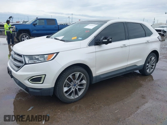 2015 Ford Edge Titanium z VIN 2FMTK3K82FBC42299, wystawiony jako IAAI lot #41912657 z przebiegiem 198 144 mil mil oraz . Historia ofert i sprzedaży dostępna na DreamBid. Obrazek 2.