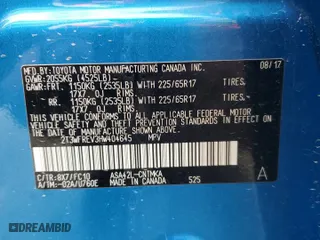 2017 Toyota RAV4 XLE with VIN 2T3WFREV3HW404645, listed as a Copart auction lot 48933125 with 0 mi miles and Salvage Title. Bid and sale history available at carsss.com. Image 14.