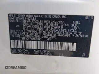2011 Toyota RAV4 with VIN 2T3BF4DV7BW089343, listed as a IAAI auction lot 41858915 with 68,891 mi miles. Bid and sale history available at carsss.com. Image 9.