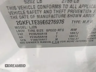 2014 GMC Terrain SLT with VIN 2GKFLTE39E6276976, listed as a IAAI auction lot 42367007 with 195,575 mi miles and . Bid and sale history available at DreamBid. Image 9.