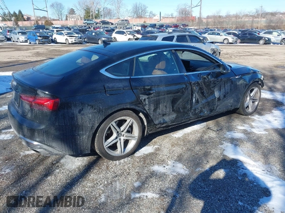 2021 Audi A5 Sportback S line Premium Plus with VIN WAUFACF5XMA040742, listed as a IAAI auction lot 41432804 with 33,358 mi miles and . Bid and sale history available at DreamBid. Image 4.