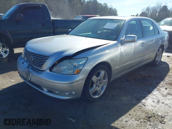 2005 Lexus LS 430 z VIN JTHBN36F555019840, wystawiony jako IAAI lot #41427719 z przebiegiem 131 267 mil mil oraz . Historia ofert i sprzedaży dostępna na DreamBid. Obrazek 2.