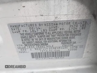 2016 Nissan Note S Plus with VIN 3N1CE2CP6GL388354, listed as a IAAI auction lot 42054970 with 146,885 mi miles and . Bid and sale history available at DreamBid. Image 9.
