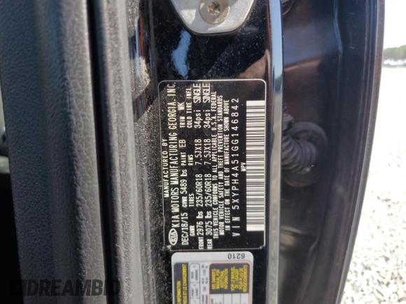 2016 Kia Sorento EX with VIN 5XYPH4A51GG146842, listed as a Copart auction lot 48959695 with 148,574 mi miles and Salvage Title. Bid and sale history available at carsss.com. Image 13.