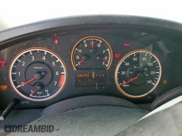 2008 Nissan Titan XE with VIN 1N6BA06A08N310084, listed as a Copart auction lot 58950565 with 208,055 mi miles and Salvage title. Bid and sale history available at DreamBid. Image 9.