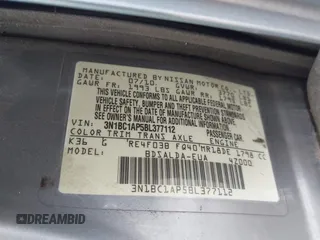 2011 Nissan Versa S with VIN 3N1BC1AP5BL377112, listed as a IAAI auction lot 41457417 with 96,497 mi miles and . Bid and sale history available at DreamBid. Image 9.
