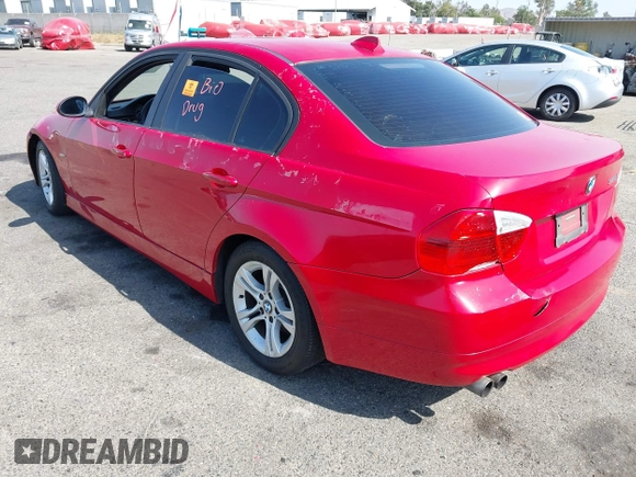 2008 BMW 3 Series 328i with VIN WBAVA375X8NL48566, listed as a IAAI auction lot 42581364 with 231,212 mi miles and . Bid and sale history available at DreamBid. Image 3.