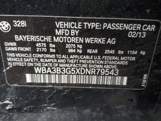 2013 BMW 3 Series 328i xDrive with VIN WBA3B3G5XDNR79543, listed as a Copart auction lot 86123064 with 65,346 mi miles and Clean Title. Bid and sale history available at carsss.com. Image 12.