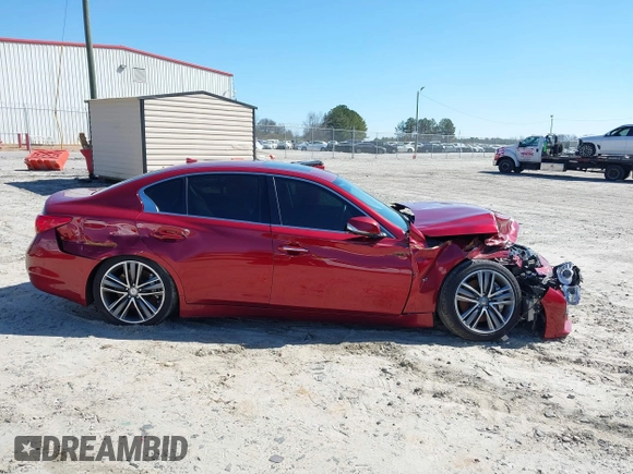 2015 Infiniti Q50 Premium with VIN JN1BV7AP6FM339042, listed as a IAAI auction lot 41645935 with 109,439 mi miles. Bid and sale history available at carsss.com. Image 12.