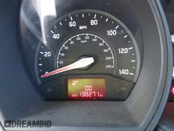 2015 Kia Rio LX with VIN KNADM5A30F6500710, listed as a IAAI auction lot 42049467 with 138,271 mi miles. Bid and sale history available at carsss.com. Image 16.