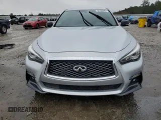 2020 Infiniti Q50 Red Sport 400 with VIN JN1FV7AR6LM660612, listed as a Copart auction lot 86182594 with 82,737 mi miles and Salvage Title. Bid and sale history available at carsss.com. Image 5.